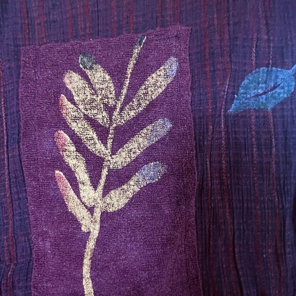 Bread by Staley Gretzinger Top Vest Womens Size 1 Burgundy Painted Art to Wear - Picture 6 of 9